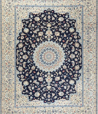 Blauw Nain handgeknoopt tapijt