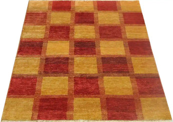 Handknotted modern Heriz Loribaft rug, 189x135 cm, featuring intricate geometric patterns and vibrant colors.
