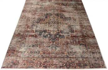 Vintage Heriz 3726 kilim rug with intricate geometric patterns in warm earthy tones, showcasing traditional handmade craftsmanship.