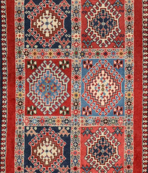 Handwoven Heriz Yalameh rug, 93x60 cm, featuring traditional oriental design, detailed patterns, and rich colors.