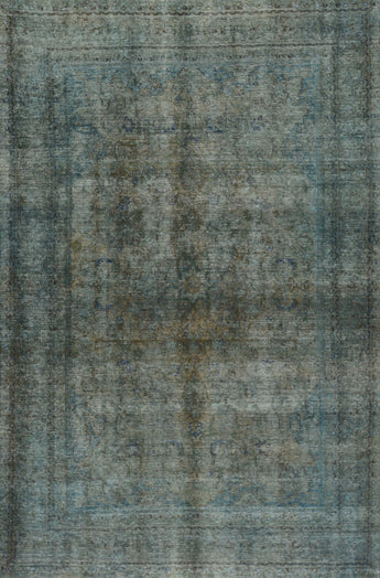 Handwoven modern vintage Heriz rug, 285x187 cm, with intricate patterns and rich colors, showcasing traditional craftsmanship.