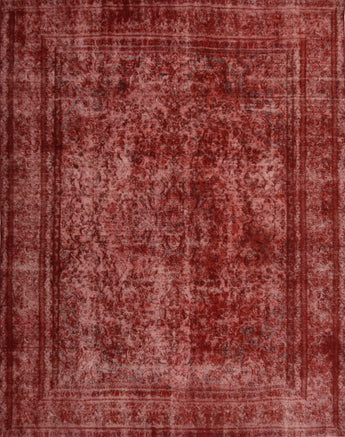 Handwoven modern vintage Heriz rug, 366x285 cm, with intricate geometric patterns and rich colors, perfect for contemporary and classic interiors.