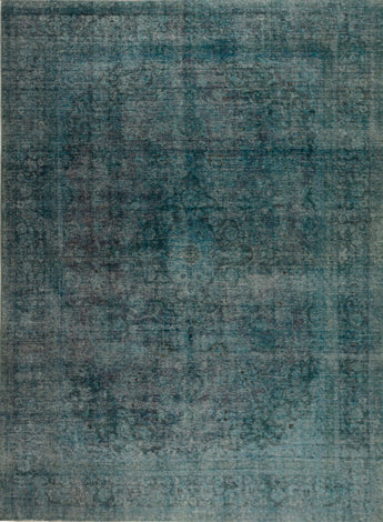 Hand-knotted modern vintage Heriz rug measuring 377x280 cm with intricate patterns and rich colors, showcasing craftsmanship and style.