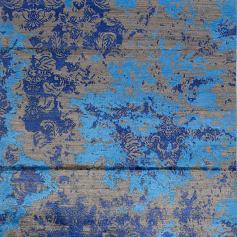 Blauw modern tapijt uit India