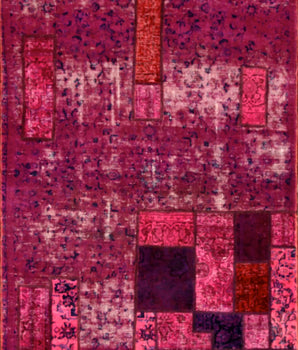 Handgeknoopt modern Vintage-Patch 290x195 cm