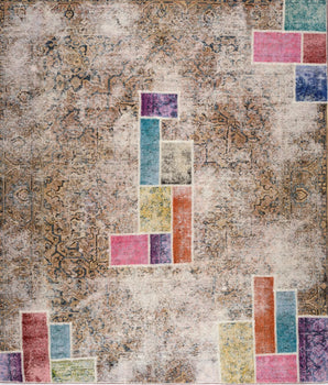 Handgeknoopt modern Vintage-Patch 346x300 cm