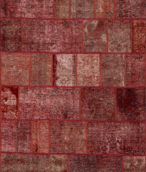 Heriz hand-knotted modern patchwork rug in vibrant colors, measuring 239x169 cm, showcasing intricate design and craftsmanship.