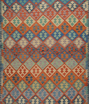 Handgeweven oosters Kelim Chobi 246x181 cm